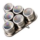Porta Condimentos E Temperos 6 Potes Magnéticos Em Aço Inox E 1