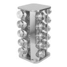 Porta Condimentos Giratório Cor Prata Com 20 Potes De Vidro Porta Condimentos Giratório Cor Prata Com 20 Potes De Vidro