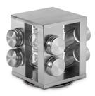Porta Condimentos Quadrado 8 Peças Base Giratoria Inox - Mimo