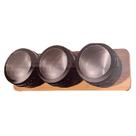 Porta Condimentos Spice Space Black 60ml com 3 Potes e Suporte de Bambu N1016U01 - Lehaví