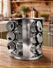 Porta Condimentos Temperos Inox 12 Potes Vidro Giratório