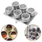 Porta Condimentos Temperos Inox Magnético Retangular 6 Pçs Porta Condimentos Temperos Inox Magnético Retangular 6 Pçs