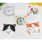 Porta Copo de Cerâmica Branco Estampa Frases Gatinhos 11cm Porta Copo de Cerâmica Branco Estampa Frases Gatinhos 11cm