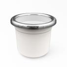 Porta Copo de Embutir Branco Borda Cromada Para Barcos