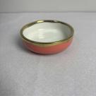 Porta Copo em Porcelana Rosa c/ Borda Dourada 8,5cm
