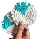 Porta-copos artesanal Uruba 2 peças de macramê estilo boho