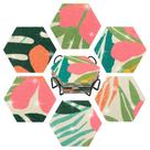 Porta-copos com pintura de diamante Templum Flower com suporte para 6 unidades