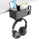 Porta-copos de mesa KDD 4 em 1 com suporte para fone de ouvido e caneta preta