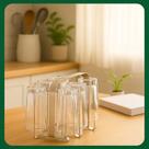 Porta Copos em Aço Inox 06 Copos de Mesa Pia Escorredor Cozinha Organizador