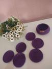 Porta copos em crochê Roxo com Cachepô