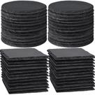 Porta-copos MAPRIAL Slate 36 peças para bebidas de 10 cm quadrados e redondos Porta-copos MAPRIAL Slate 36 peças para bebidas de 10 cm quadrados e redondos