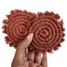 Porta-copos para Carro Artesanais Boho Macramê Conjunto com 2 Peças