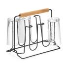 Porta Copos Suporte Copos P/ 6 Copos Cozinha Mesa Escorredor Restaurante Secador Eco Deisgn Preto Arthi