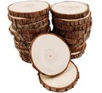 Porta-copos Wood Slices, 30 peças de madeira de pinho natural inacabada