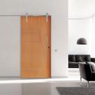 Porta Correr 12 Trilho Soft Aparente Puxador Tubo 80cm 92cm X 210cm Esquerdo Belíssima Rodam