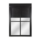 Porta Correr 2 Folhas Móveis Central Topsul com Persiana Integrada Controle Remoto 220x150cm Esquadr