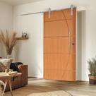 Porta Correr 5 Trilhos Soft Aparente Puxador Tubo 60cm 102x210cm Belíssima Rodam Abertura Esquerda