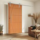 Porta Correr 5 Trilhos Soft Aparente Puxador Tubo 60cm 82x210cm Belíssima Rodam Abertura Direita