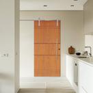 Porta Correr 7 Trilhos Soft Aparente Puxador Tubo 80cm 82x210cm Belíssima Rodam Abertura Esquerda Porta Correr 7 Trilhos Soft Aparente Puxador Tubo 80cm 82x210cm Belíssima Rodam Abertura Esquerda