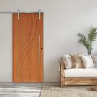 Porta Correr 9 Trilho Soft Aparente Puxador Tubo 60cm 82cm X 210cm Concept Rodam Abertura Esquerda