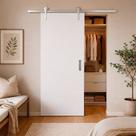 Porta Correr Lisa Prime Trilho Aparente Concha 62x210cm Esquerdo Branco Rodam