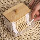 Porta Cotonete Com Tampa de Bambu Organizador 7,5cm x 8,5cm