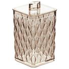 Porta Cotonete e Algodão de Plástico Com Tampa Cristal Glamour âmbar Plasutil ref.14217