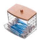 Porta Cotonete Retangular com Tampa de Bambu My Box Lyor