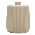 Porta Cotonete Striato 8,5cm x 8,5cm x 10,5cm Bege