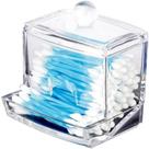Porta Cotonetes em Acrílico Transparente com Tampa Porta Hastes Flexíveis