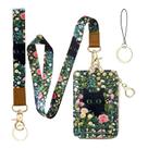 Porta-crachá de identificação e carteira de cordão com design floral bolimoss