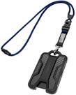 Porta-crachá LIUGX Carbon Fiber 6-Card com cordão