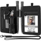 Porta-crachá LIUGX Tactical RFID Blocking Nylon impermeável