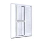 Porta de Aço Balcão 215x150cm com Vidro 3 Folhas Facilita Lucasa Branco Porta de Aço Balcão 215x150cm com Vidro 3 Folhas Facilita Lucasa Branco