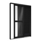 Porta de Aço Balcão Correr Lateral 3 Folhas 215x150cm Facilitá Lucasa Preto