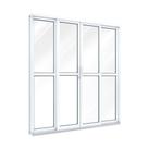 Porta de Aço de Correr 213x200cm 4 Folhas com Vidro Facilita Aço Pronto Riobras Branco