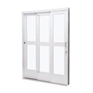 Porta de Aço de Correr 215x200cm 3 Folhas Vidro Liso Qualitysol Ramassol Branco Porta de Aço de Correr 215x200cm 3 Folhas Vidro Liso Qualitysol Ramassol Branco