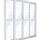 Porta de Aço de Correr Central com Grade Quadrada 4 Folhas 213x200 Riobras Aço Pronto Branco