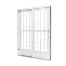 Porta de Aço de Correr e Postigo 215x160cm 2 Folhas com Grade Quadriculada Qualitysol Ramassol Branco