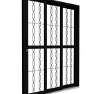 Porta de Aço de Correr Lateral 3 Folhas com Grade Mosaico 213x150 Riobras Aço Pronto