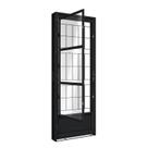 Porta de Aço de Giro com Postigo e Grade Quadrada215x85cm Aço Pronto Riobras Abertura Esquerda Porta de Aço de Giro com Postigo e Grade Quadrada215x85cm Aço Pronto Riobras Abertura Esquerda