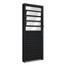 Porta de Aço de Giro Mista com Basculante 215x85cm Aço Pronto Riobras Abertura Direita