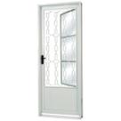 Porta de Aço Postigo 215x85cm com Grade Elo Minas Sul MGM Abertura Esquerda Branco