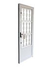 Porta de Aço Postigo 215x85cm com Grade Elo Minas Sul Mgm Abertura Esquerda