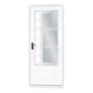 Porta de Aço Postigo 215x85cm com Grade Quadrada Minas Sul MGM Abertura Direita Branco