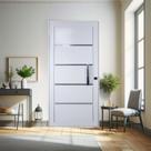 Porta de Aço Social Slim 215x95x12cm com Puxador Pequeno Ideal Crv Esquadrias Abertura Direita
