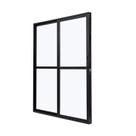 Porta de Aluminio Balcão 210x160cm 2 Folhas com Vidro Liso e Batente 7,9cm Cristal Ultra Ramassol