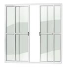 Porta de Alumínio Balcão 210x200cm 4 Folhas com Vidro Liso Super Brilhante Brimak