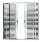 Porta de Alumínio Balcão 210x200cm 6 Folhas com Vidro Liso Anodizado Brilhante Super Brimak