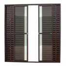 Porta de Alumínio Balcão 210x200cm 6 Folhas com Vidro Liso Corten Super Brimak